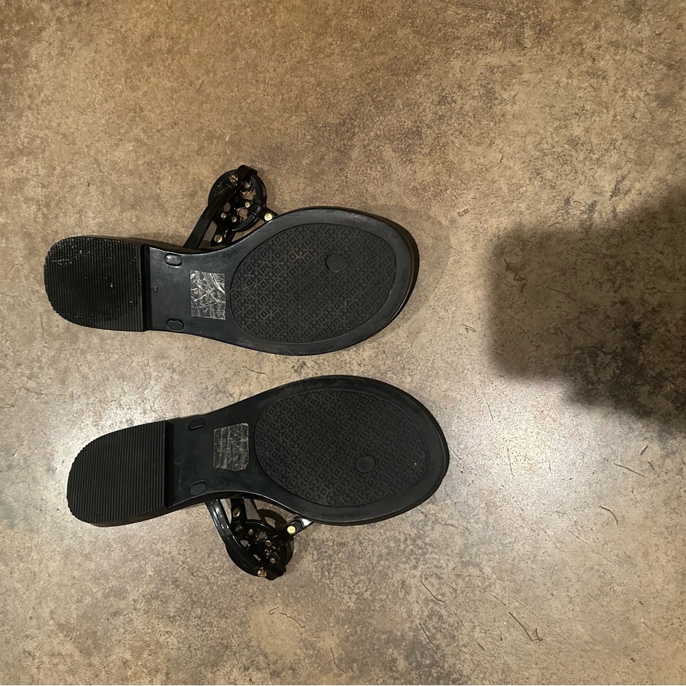 Tory Burch Black and Gold Sandals - Picture 2 of 2